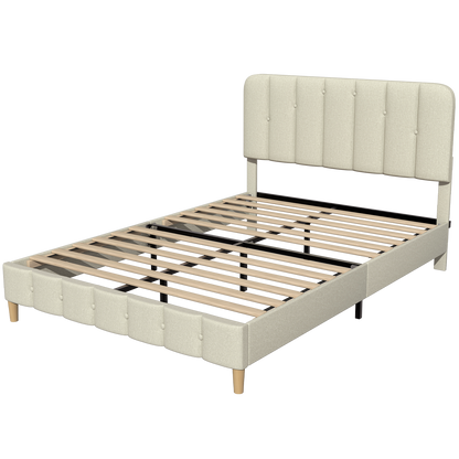 Polsterbett Bett 140x200 mit Lattenrost,Doppelbett mit gepolstertem Kopfteil, Einfache Montage, Robustes Gestell und Samtbezug