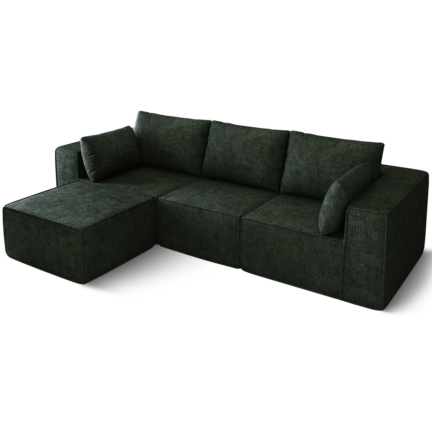 3-Sitzer Sofa, Schlafsofa 258.5x66cm, inkl.3 Zierkissen Bequemes Chenille Sofa