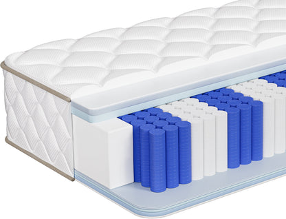 Taschenfederkernmatratze Matratze mit Spannbettlaken, orthopädische 7-Zonen Federkernmatratze