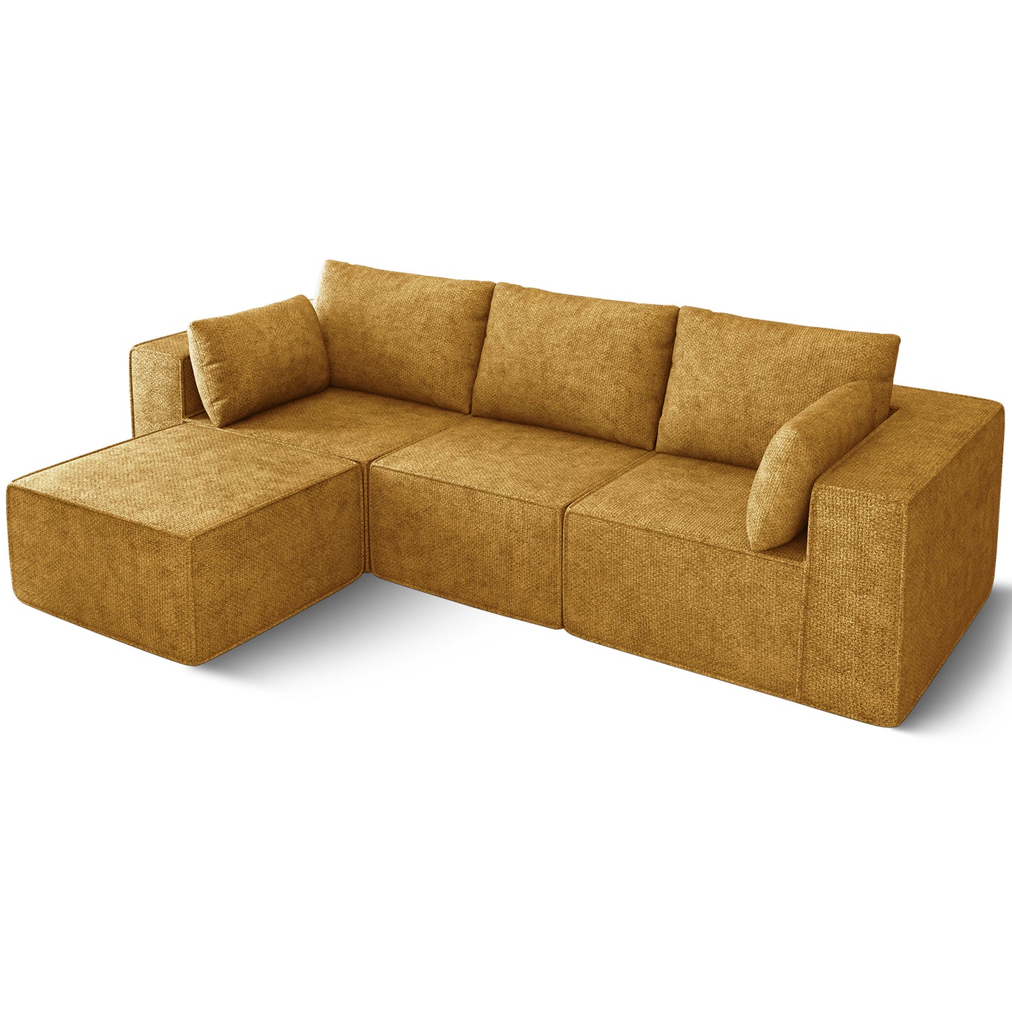 3-Sitzer Sofa, Schlafsofa 258.5x66cm, inkl.3 Zierkissen Bequemes Chenille Sofa
