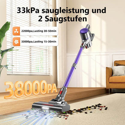 Akku-Hand-und Stielstaubsauger Akku Staubsauger Kabellos 38000Pa/50Min/1.6L HEPA*4