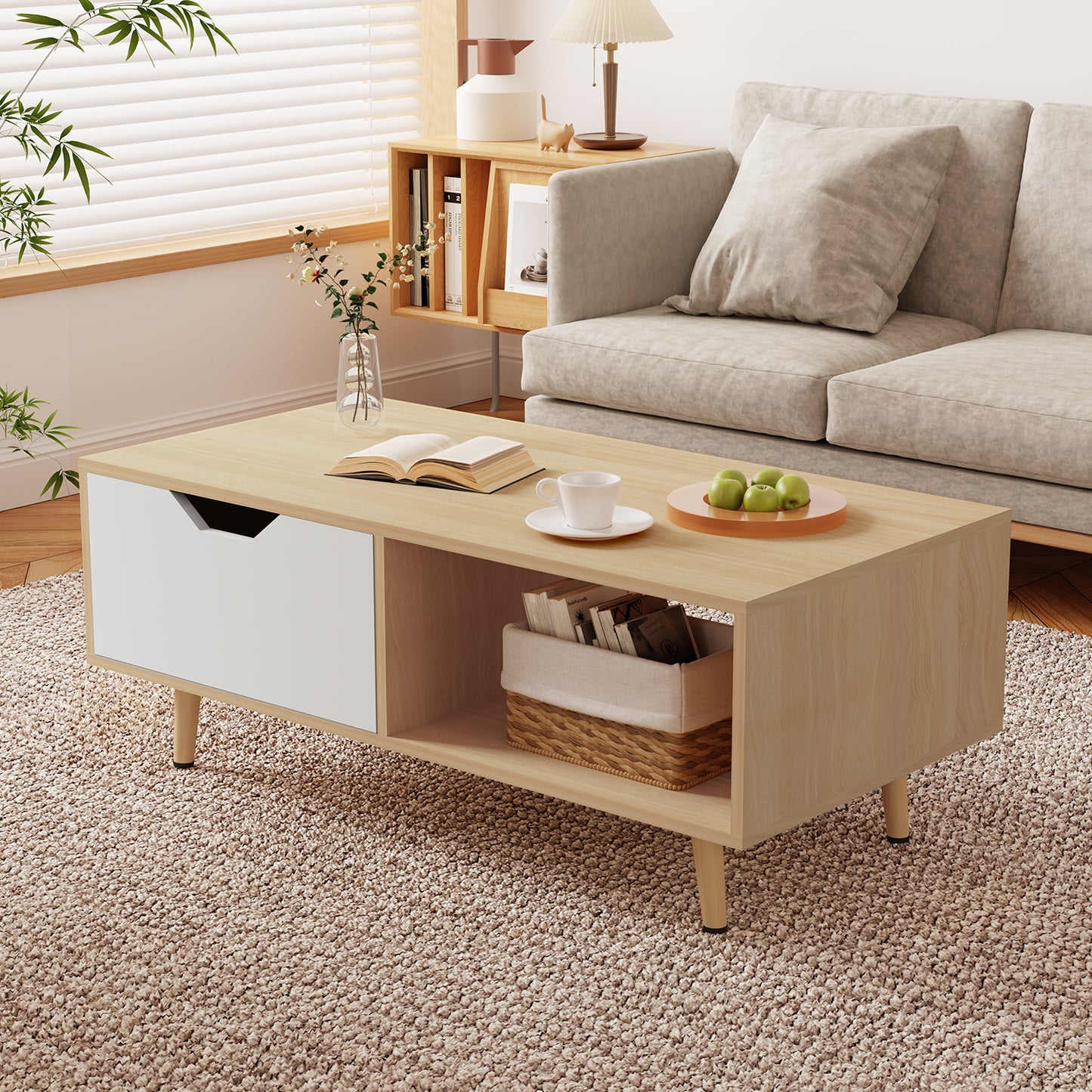 Couchtisch Couchtisch, Kaffeetisch, Sofatisch mit Schubladen