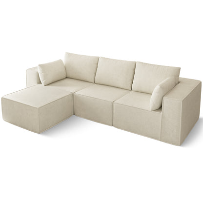 3-Sitzer Sofa, Schlafsofa 258.5x66cm, inkl.3 Zierkissen Bequemes Chenille Sofa