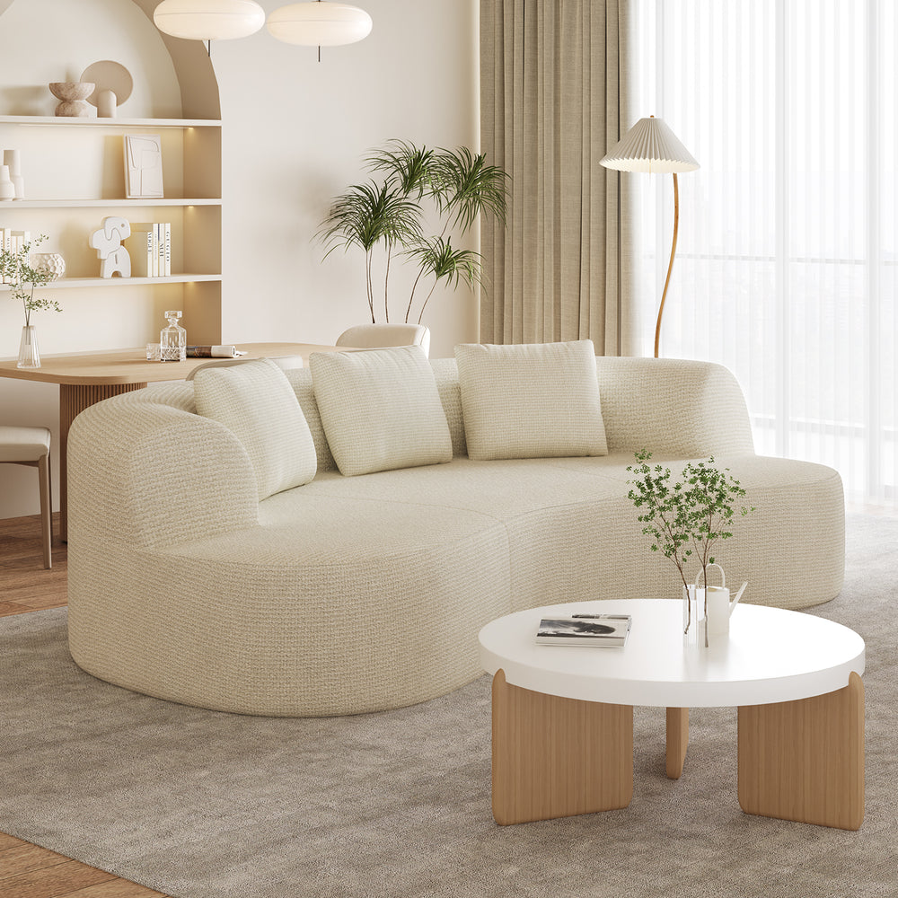 3-Sitzer Sofa, Schlafsofa 258.5x66cm, inkl.3 Zierkissen Bequemes Chenille Sofa