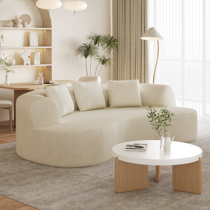3-Sitzer Sofa, Schlafsofa 258.5x66cm, inkl.3 Zierkissen Bequemes Chenille Sofa