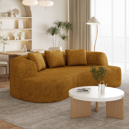 3-Sitzer Sofa, Schlafsofa 258.5x66cm, inkl.3 Zierkissen Bequemes Chenille Sofa