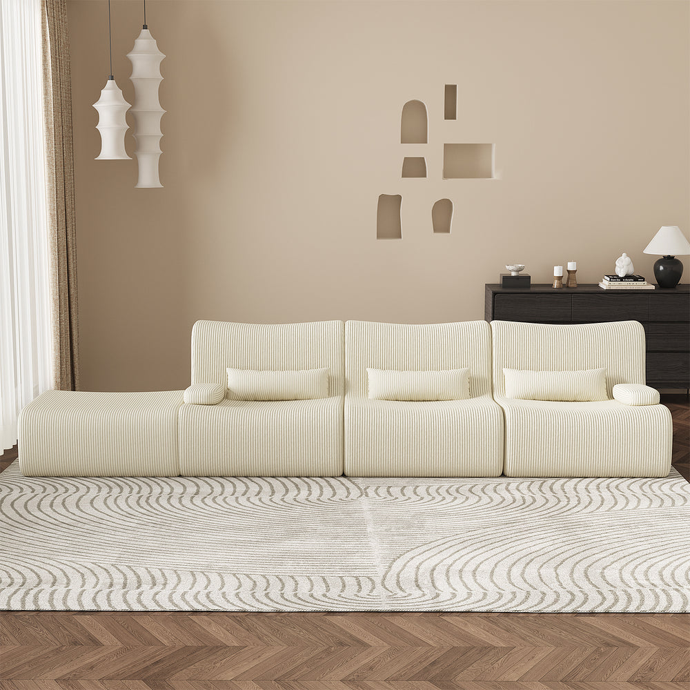 Ecksofa Ecksofa mit Schlaffunktion 250 x 170 x 76 cm, L-förmige Couch aus Cord