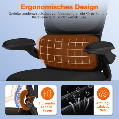 Bürostuhl Bürostuhl, Schreibtischstuhl Ergonomisch mit Klappbaren Armlehnen