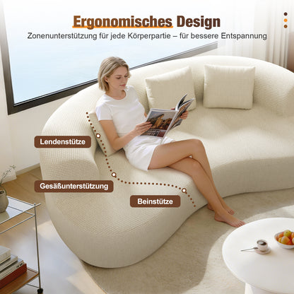 3-Sitzer Sofa, Schlafsofa 258.5x66cm, inkl.3 Zierkissen Bequemes Chenille Sofa