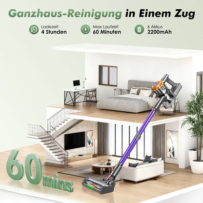 Akku-Hand-und Stielstaubsauger Akku Staubsauger 50000Pa/50min/1,6L,Staubsauger kabellos