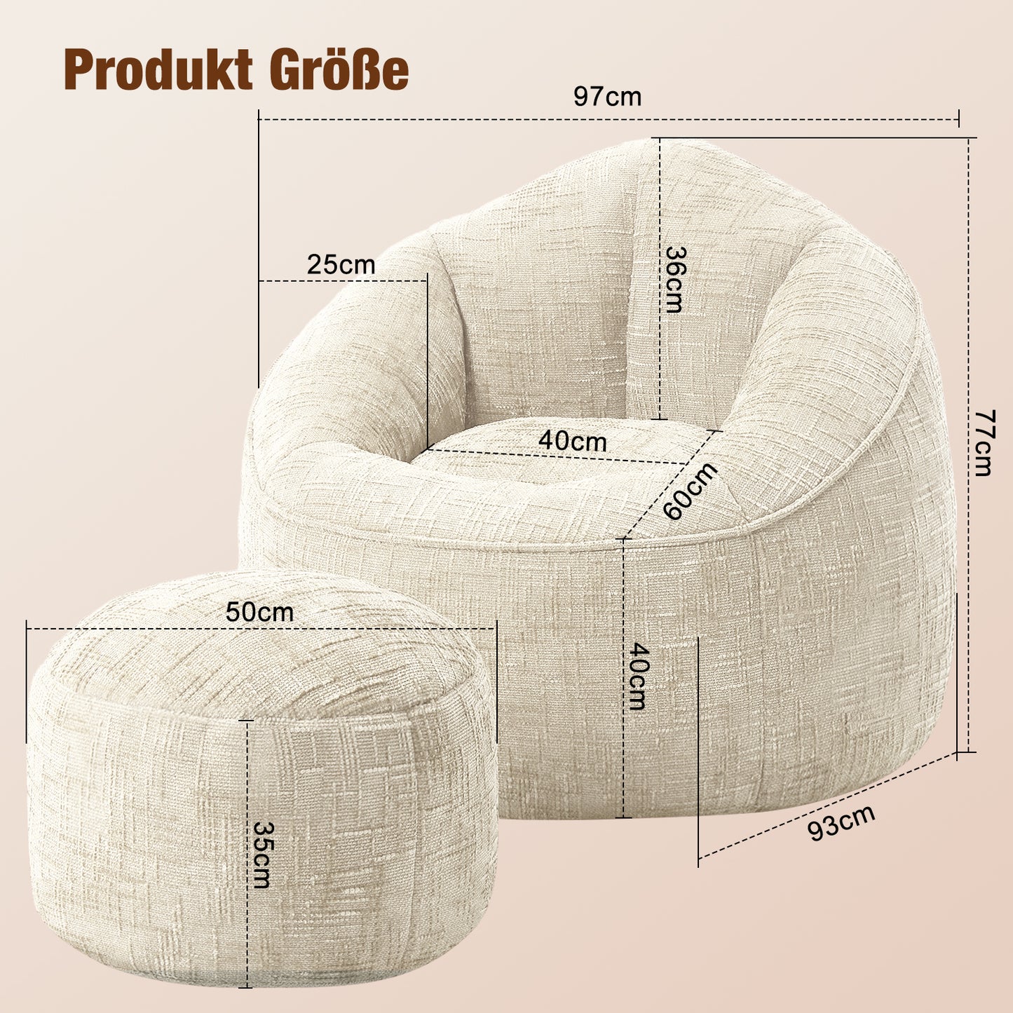 Sitzsack Sitzsack Lazy Sofa Gaming Sitzsack mit Hocker, Sitz Sack mit