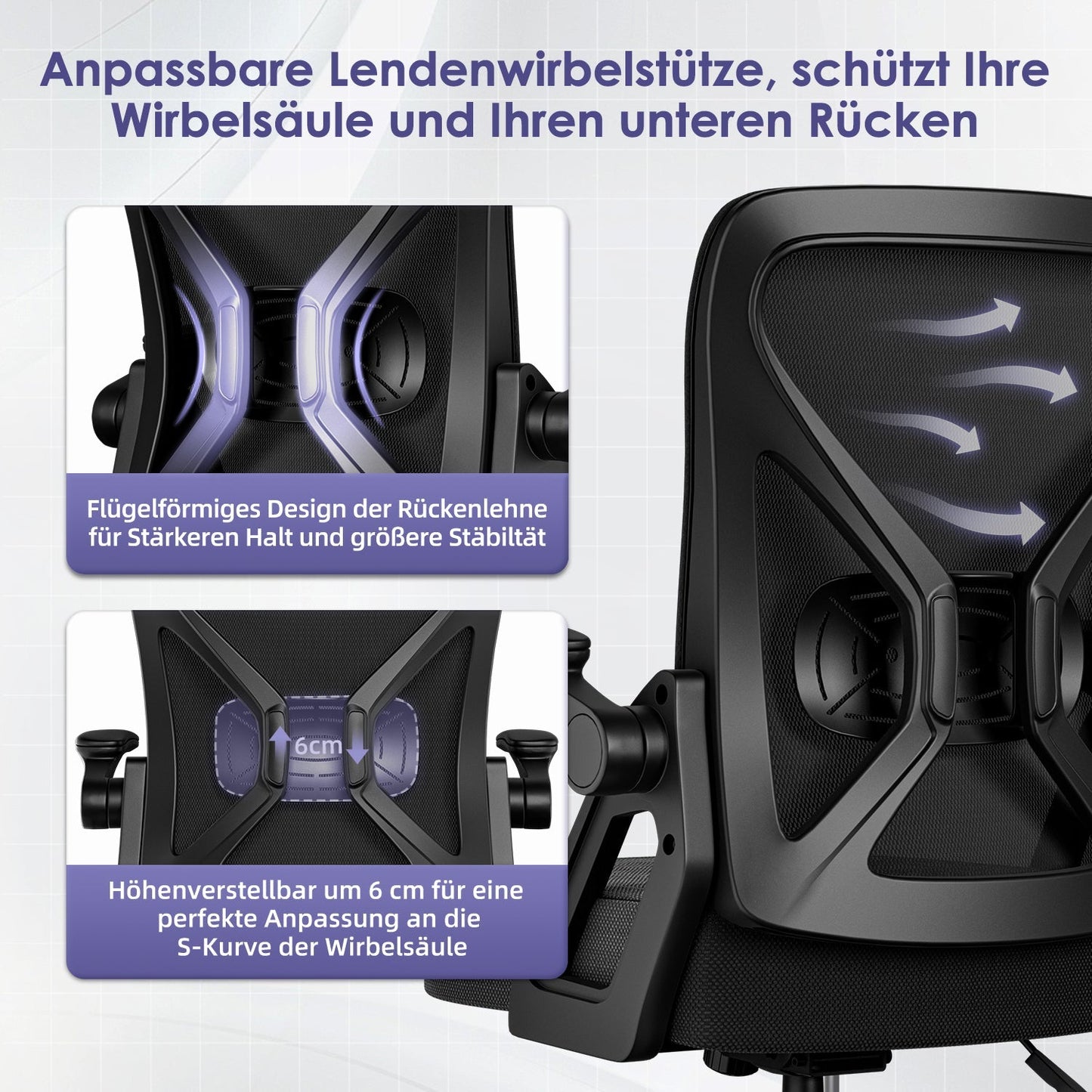 Bürostuhl Bürostuhl,Chefsessel aus Mesh,Ergonomischer Schreibtischstuhl