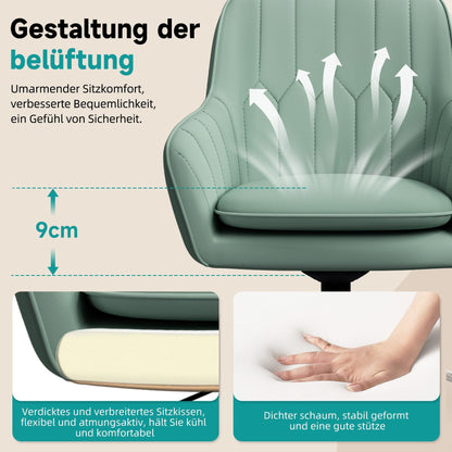 Bürostuhl Homeoffice Stuhl,Schminkstuhl mit Armlehnen und Rollen