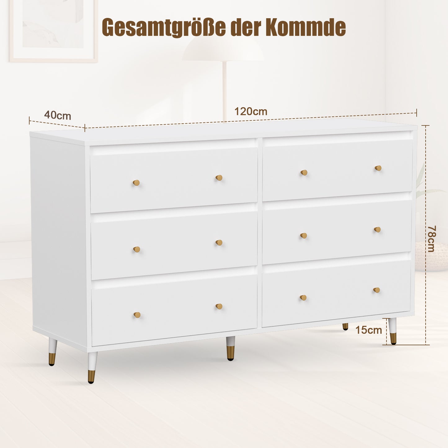 Kommode Kommode mit 6 Schubladen