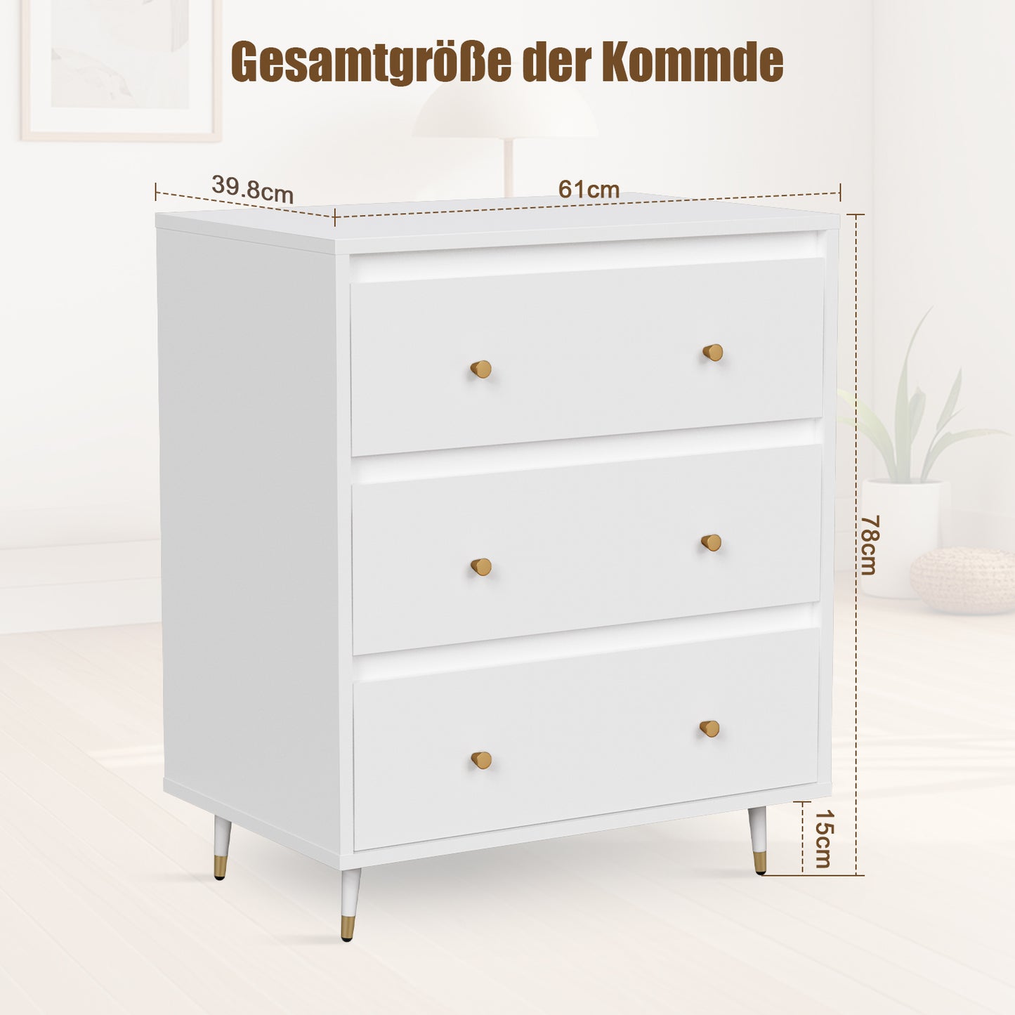 Kommode Kommode mit 3 Schubladen