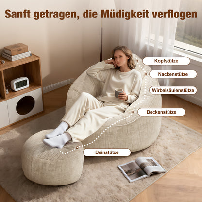 Sitzsack Sitzsack Lazy Sofa Gaming Sitzsack mit Hocker, Sitz Sack mit
