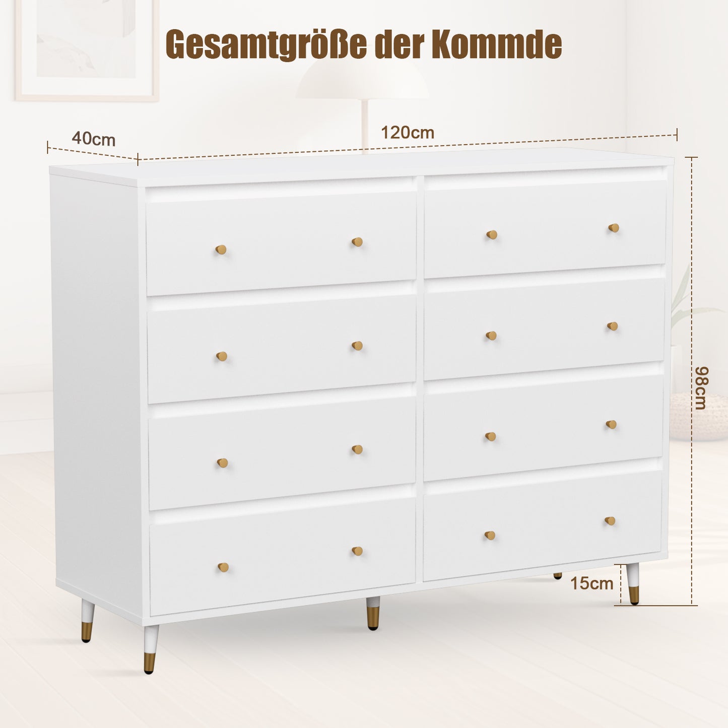 Kommode Kommode mit 8 Schubladen