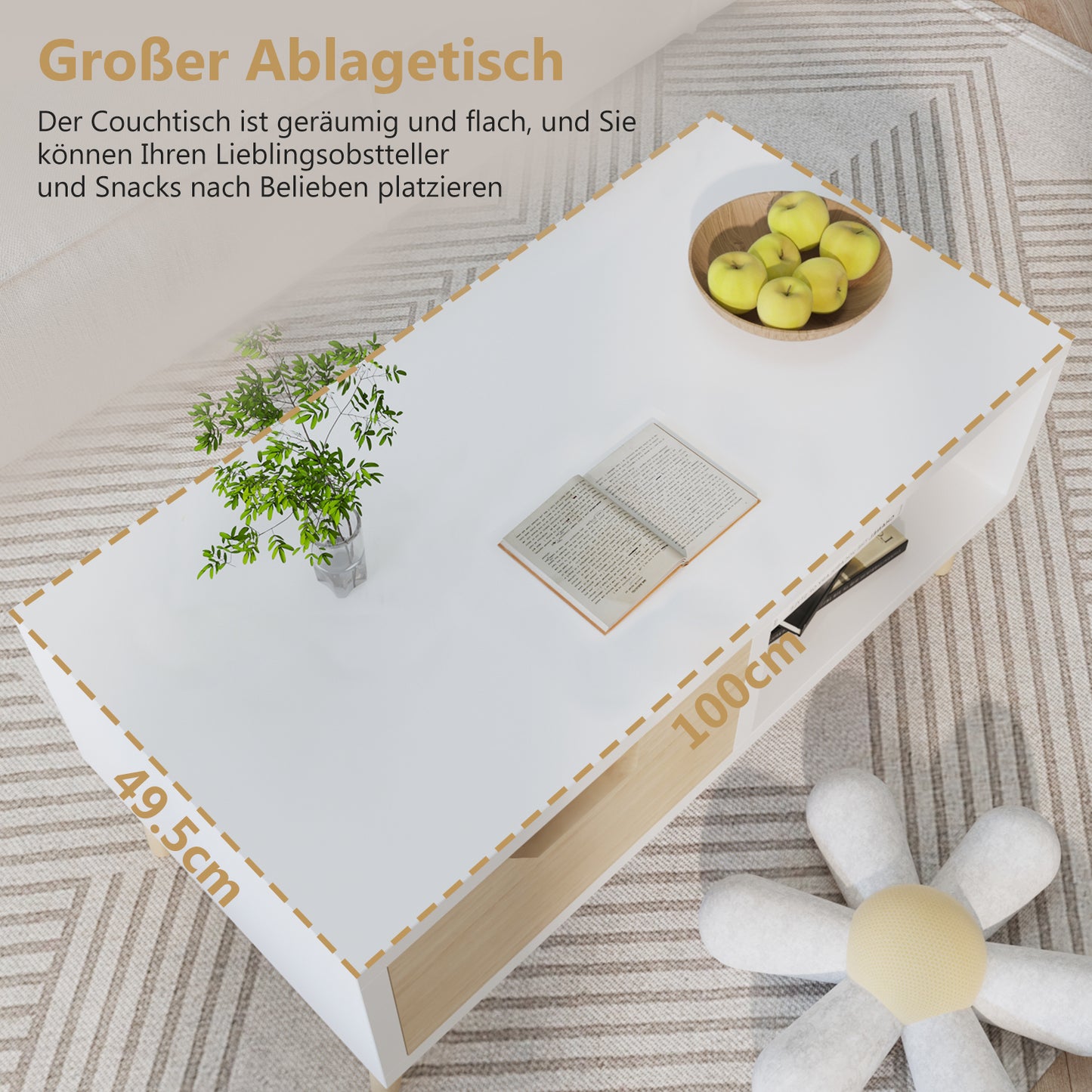Couchtisch Couchtisch, Kaffeetisch, Sofatisch mit Schubladen