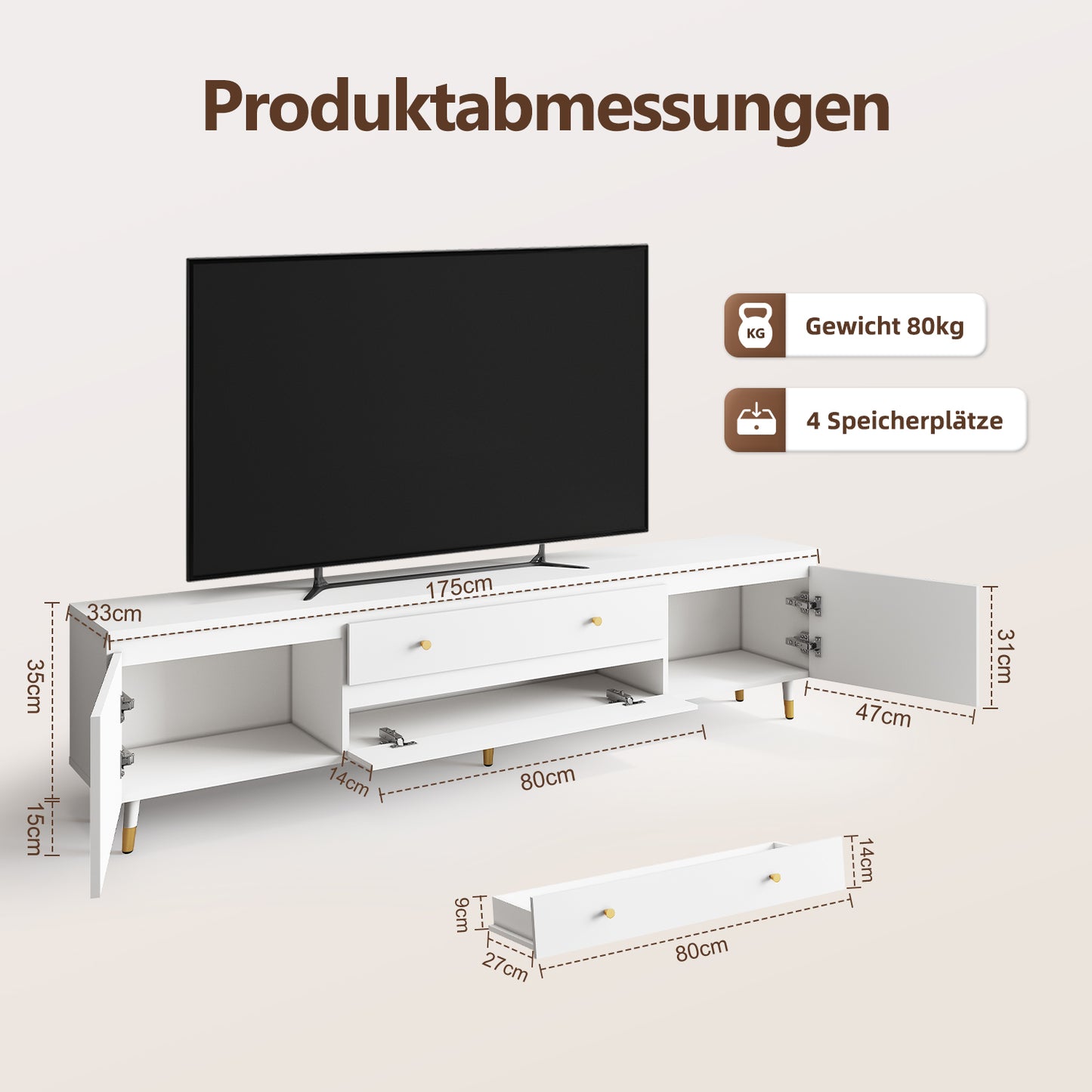 TV-Schrank Hängender TV-Schrank,175cm,Lowboard,Fernsehschrank