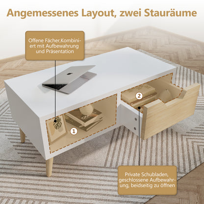 Couchtisch Couchtisch, Kaffeetisch, Sofatisch mit Schubladen