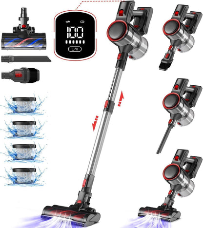 Akku-Hand-und Stielstaubsauger Akku Staubsauger, 55000Pa/550W/50Min/1.6L Kabelloser Staubsauger