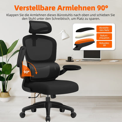 Bürostuhl Bürostuhl, Schreibtischstuhl Ergonomisch mit Klappbaren Armlehnen