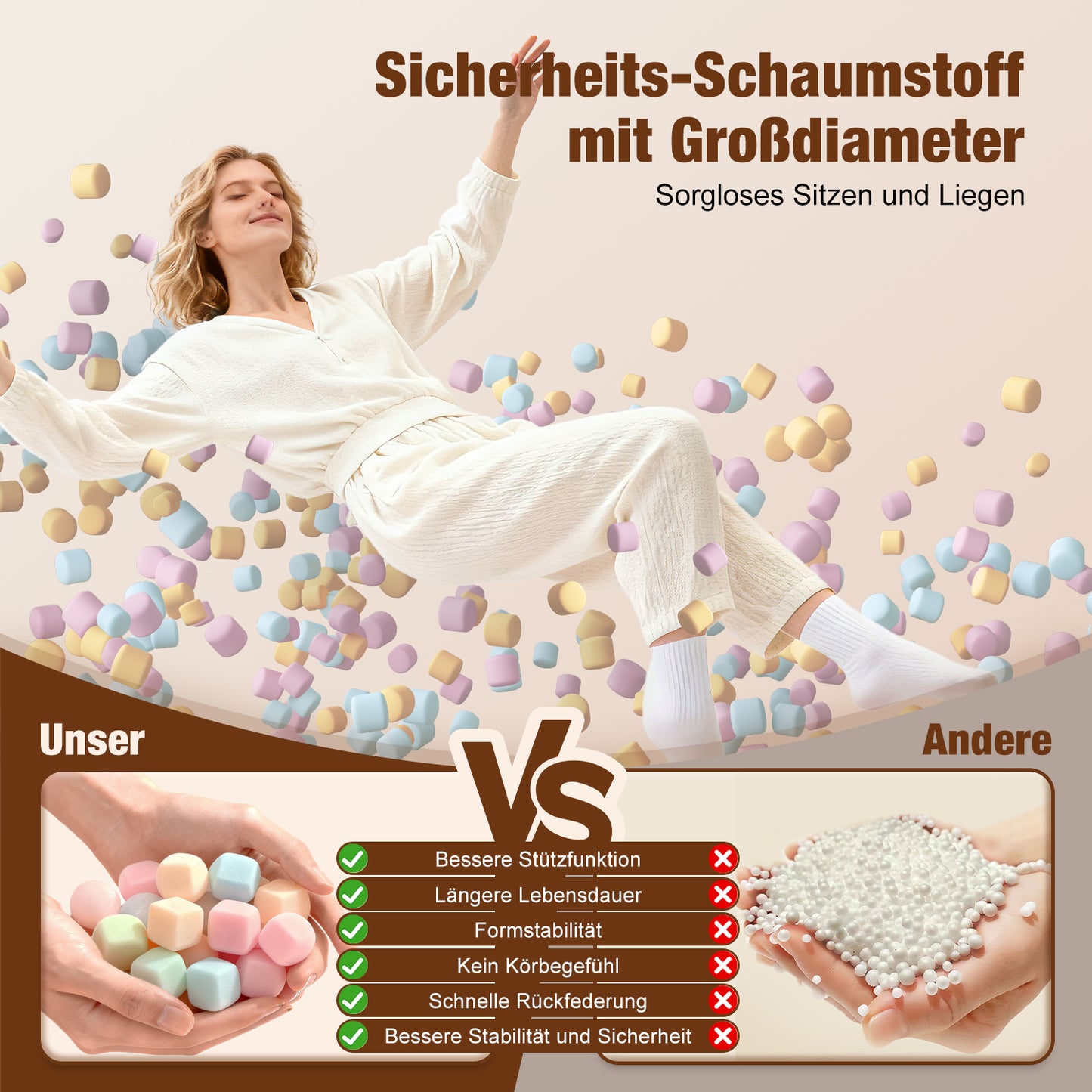 Sitzsack Sitzsack Lazy Sofa Gaming Sitzsack mit Hocker, Sitz Sack mit