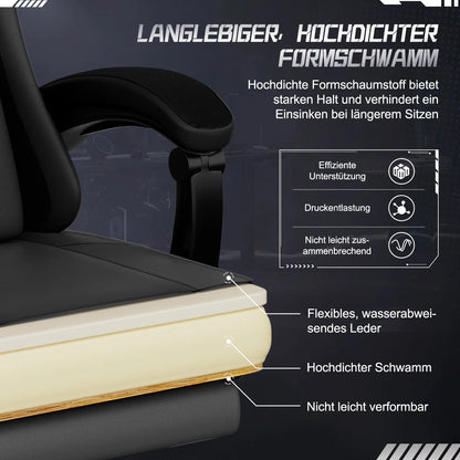 Gaming-Stuhl Gaming Stuhl mit Einteiligen Armlehnen und Ausziehbarem Fußstütze