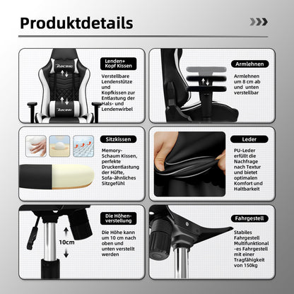 Gaming-Stuhl Ergonomischer Gaming Stuhl mit Gepolstertem Sitz