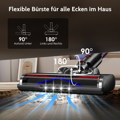 Akku-Hand-und Stielstaubsauger Akku-Staubsauger 80000Pa, 70 Min Laufzeit, 1.8L, leise