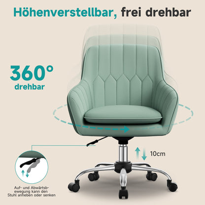 Bürostuhl Homeoffice Stuhl,Schminkstuhl mit Armlehnen und Rollen