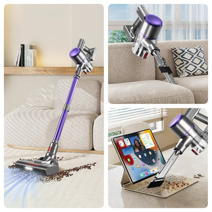 Akku-Hand-und Stielstaubsauger Akku Staubsauger Kabellos 38000Pa/50Min/1.6L HEPA*4