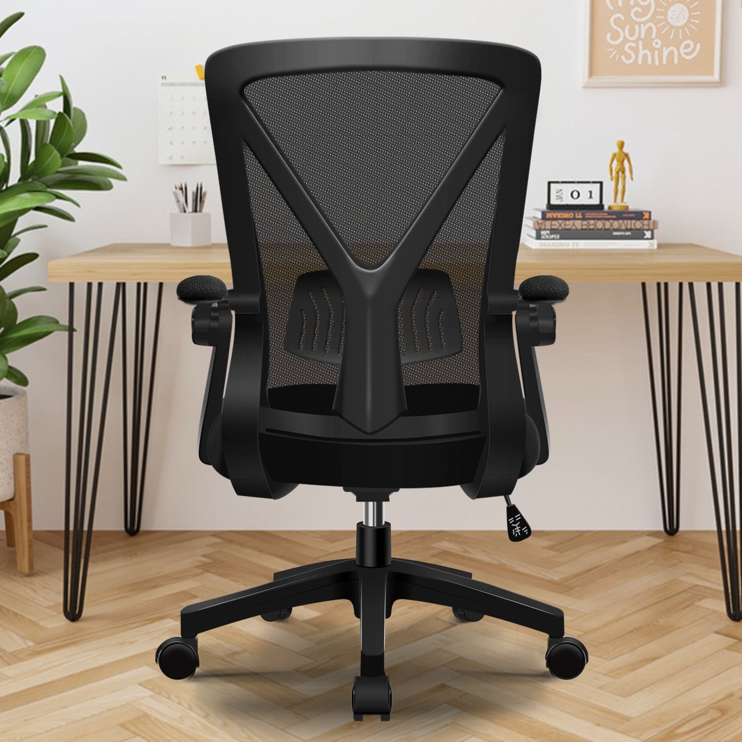 Bürostuhl Bürostuhl mit klappbaren Armlehnen,Ergonomischer Bürostuhl