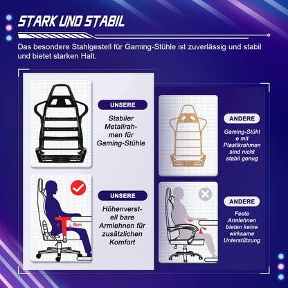 Gaming-Stuhl Ergonomischer Gaming Stuhl, Gaming Stuhl 150kg