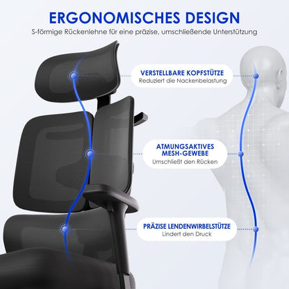 Bürostuhl Bürostuhl, Chefsessel, ergonomischer Schreibtischstuhl, atmungsaktiv