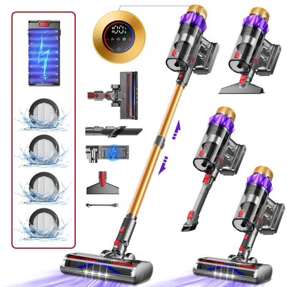 Akku-Hand-und Stielstaubsauger Akku-Staubsauger 80000Pa, 70 Min Laufzeit, 1.8L, leise
