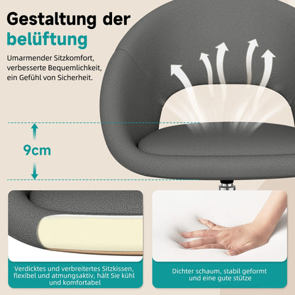 Bürostuhl Schminkstuhl,Homeoffice Stuhl mit Armlehnen,Drehstuhl mit Rrollen