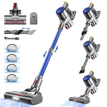 Akku-Hand-und Stielstaubsauger Akku Staubsauger Kabellos 38000Pa/50Min/1.6L HEPA*4