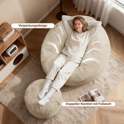 Sitzsack Sitzsack Lazy Sofa Gaming Sitzsack mit Hocker, Sitz Sack mit