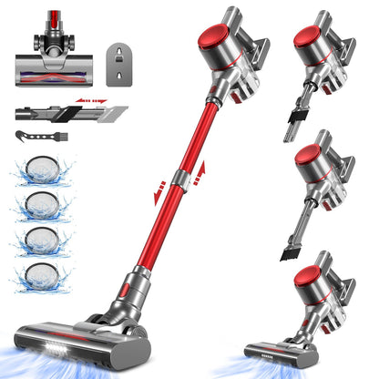 Akku-Hand-und Stielstaubsauger Akku Staubsauger Kabellos 38000Pa/50Min/1.6L HEPA*4