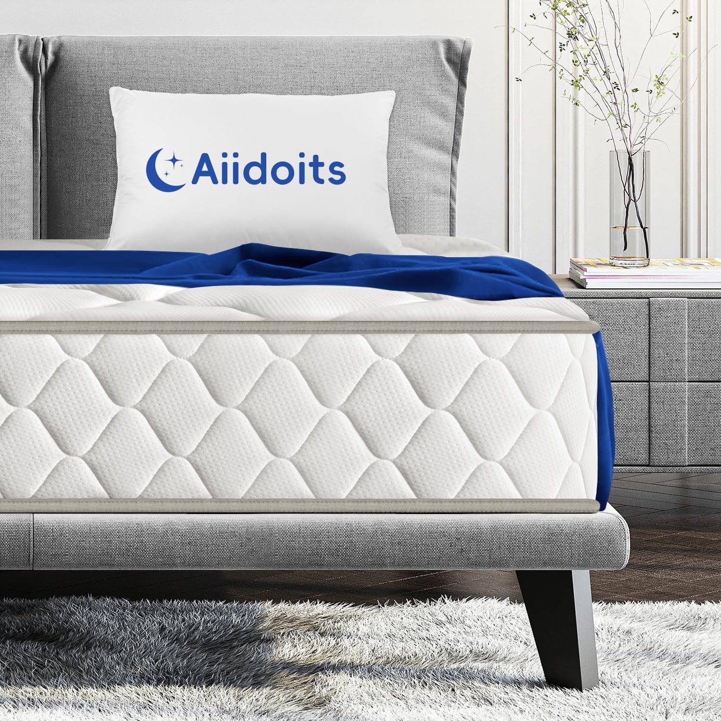 Mattress 90 x 200 cm, Height 25 cm, 7-Zone Pocket Spring Mattress with Removable, Washable Fitted Sheet, Oeko-Tex Certified, Hardness H3, 100 Nights Trial Sleep