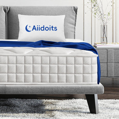Mattress 90 x 200 cm, Height 25 cm, 7-Zone Pocket Spring Mattress with Removable, Washable Fitted Sheet, Oeko-Tex Certified, Hardness H3, 100 Nights Trial Sleep