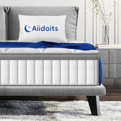 Mattress 90 x 200 cm, Height 25 cm, 7-Zone Pocket Spring Mattress with Removable, Washable Fitted Sheet, Oeko-Tex Certified, Hardness H3, 100 Nights Trial Sleep