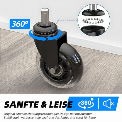 Lenkrolle Rollen 5er-Set, Rollen für Bürostühle