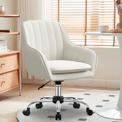 Office chair, home office chair, vanity chair with armrests, swivel chair with casters