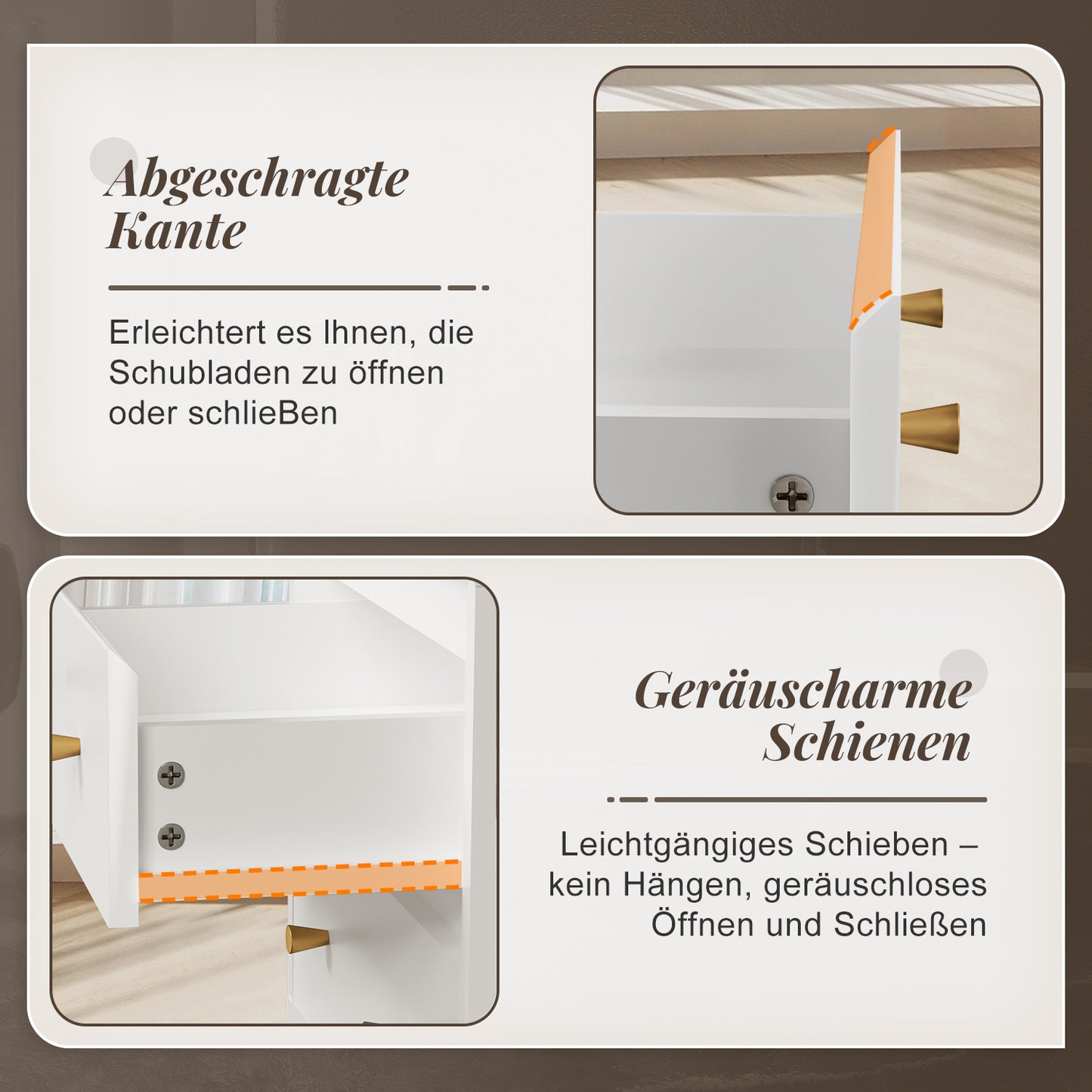 Nachttisch Nachttisch, Beistelltisch mit 2 Schubladen