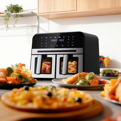 Heißluftfritteuse Geschenk Speisezange und Ölpinsel, 8-in-1, Touchscreen