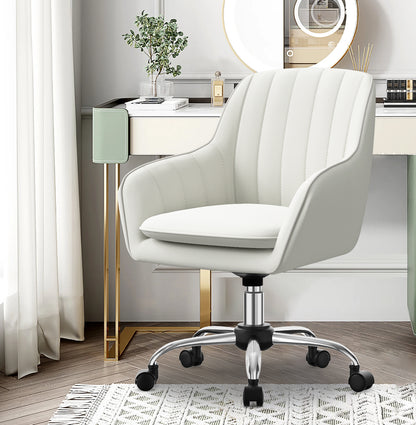 Office chair, home office chair, vanity chair with armrests, swivel chair with casters