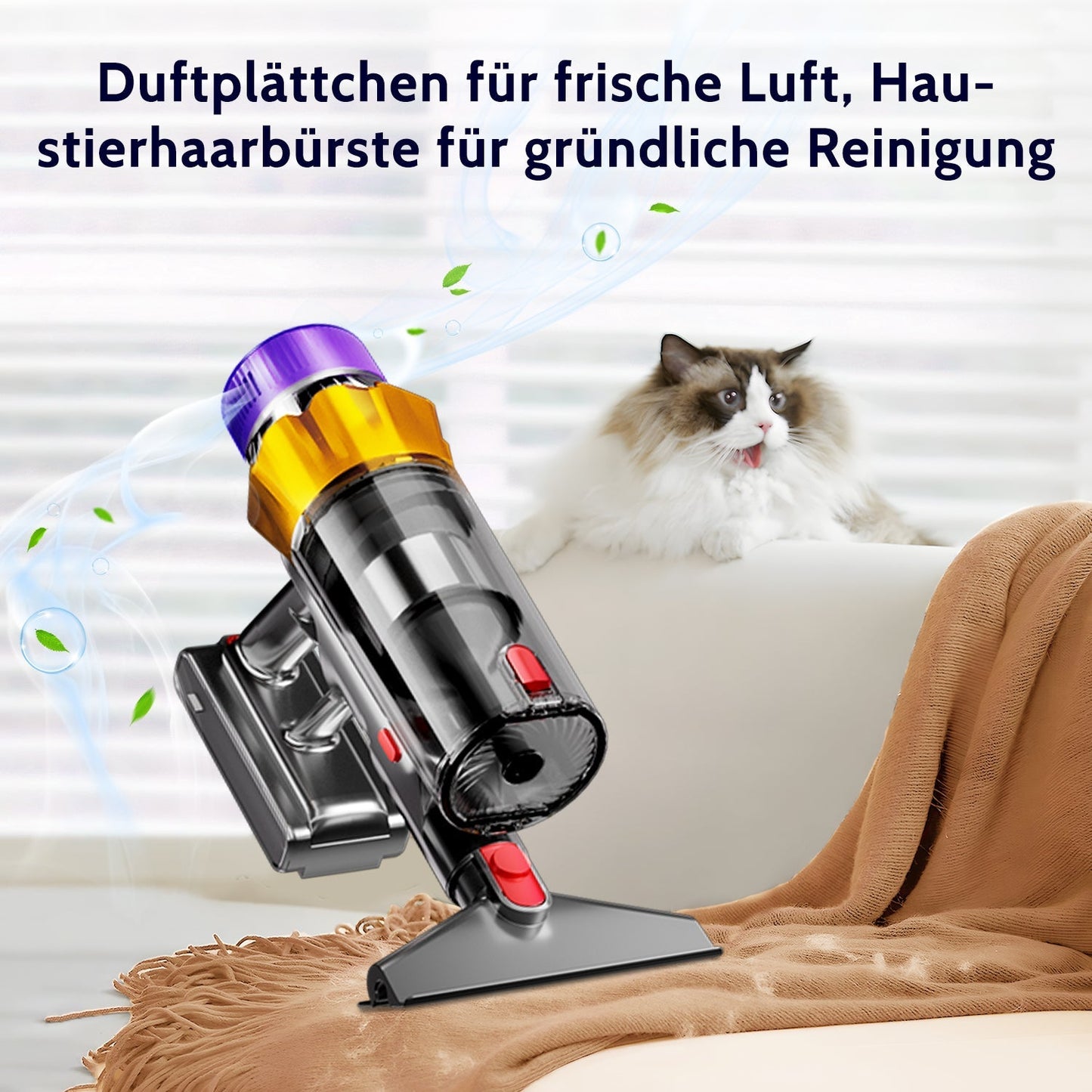 Akku-Hand-und Stielstaubsauger Akku-Staubsauger 80000Pa, 70 Min Laufzeit, 1.8L, leise