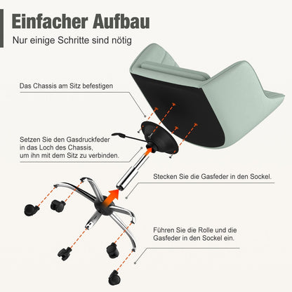 Bürostuhl Homeoffice Stuhl,Schminkstuhl mit Armlehnen,Drehstuhl mit Rrollen